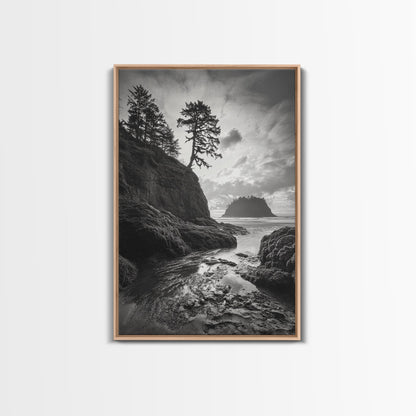 Seastack View, Dramatic Cliff, Ocean Rock Formations, Living Room Wall Art