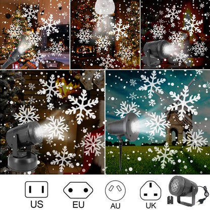 Dynamic Rotating Snowflake Projector for Outdoor Xmas Decor
