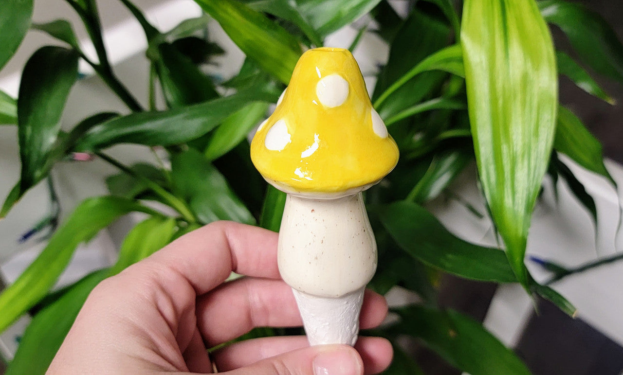 Mini Toadstool Ceramic Plant Watering Spike