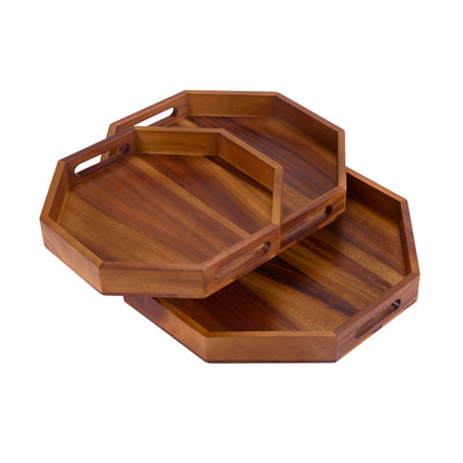 Octagon Serving Trays with Solid Bottom