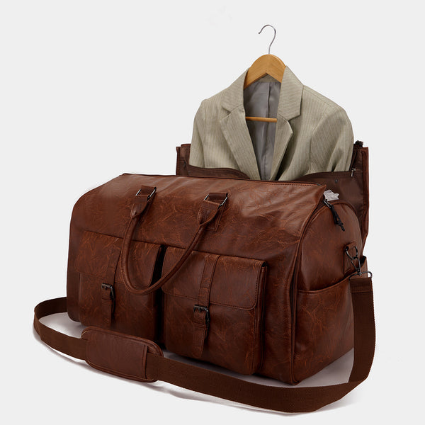Travel Convenient Portable Garment Bag Pu Leather Luggage Bag
