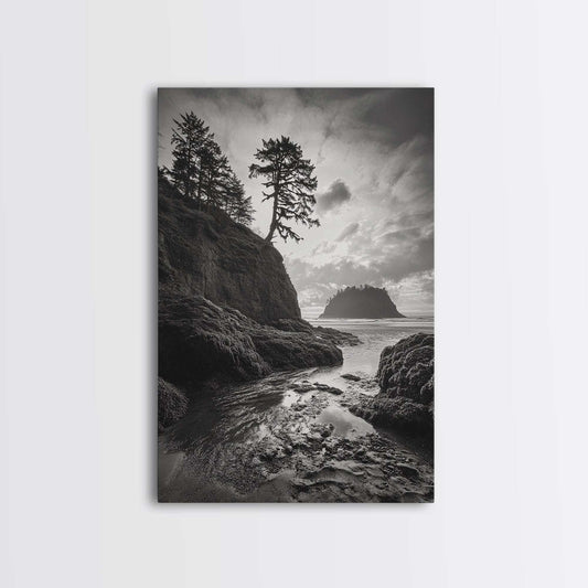 Seastack View, Dramatic Cliff, Ocean Rock Formations, Living Room Wall Art
