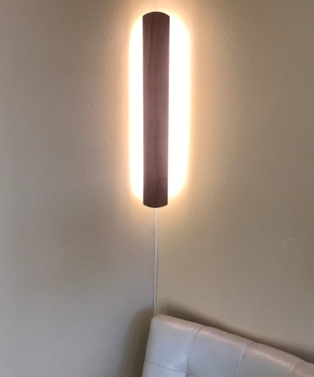 3"W Solid Wood Hover Plank Corner/Wall Accent Light Plug-In