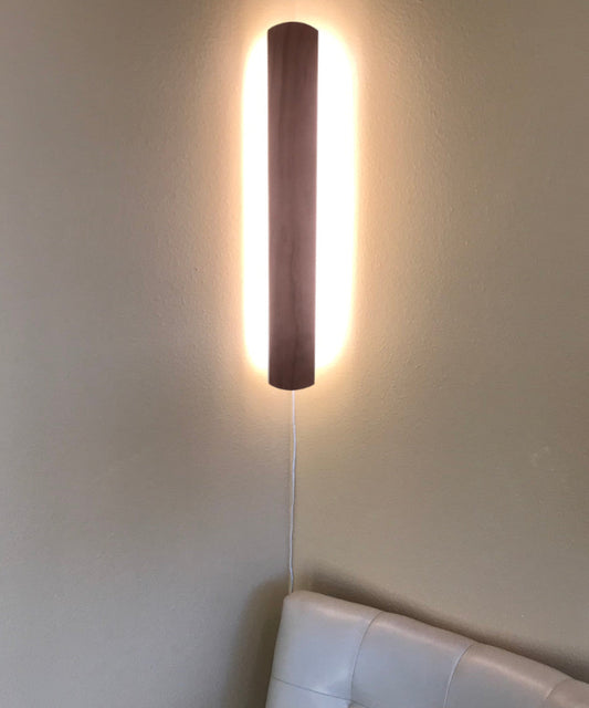 3"W Solid Wood Hover Plank Corner/Wall Accent Light Plug-In by Home Concept