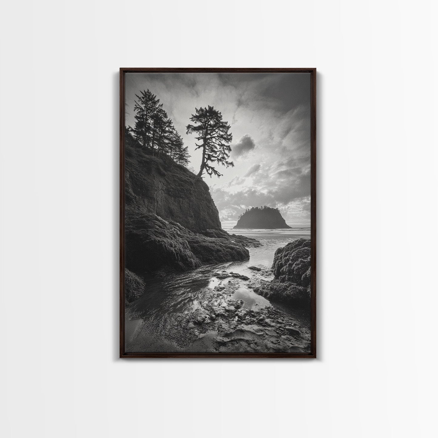 Seastack View, Dramatic Cliff, Ocean Rock Formations, Living Room Wall Art