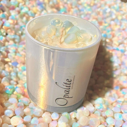 Moon Water Opalite Crystal Candle