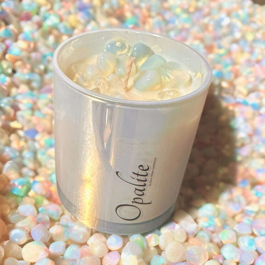 Moon Water Opalite Crystal Candle
