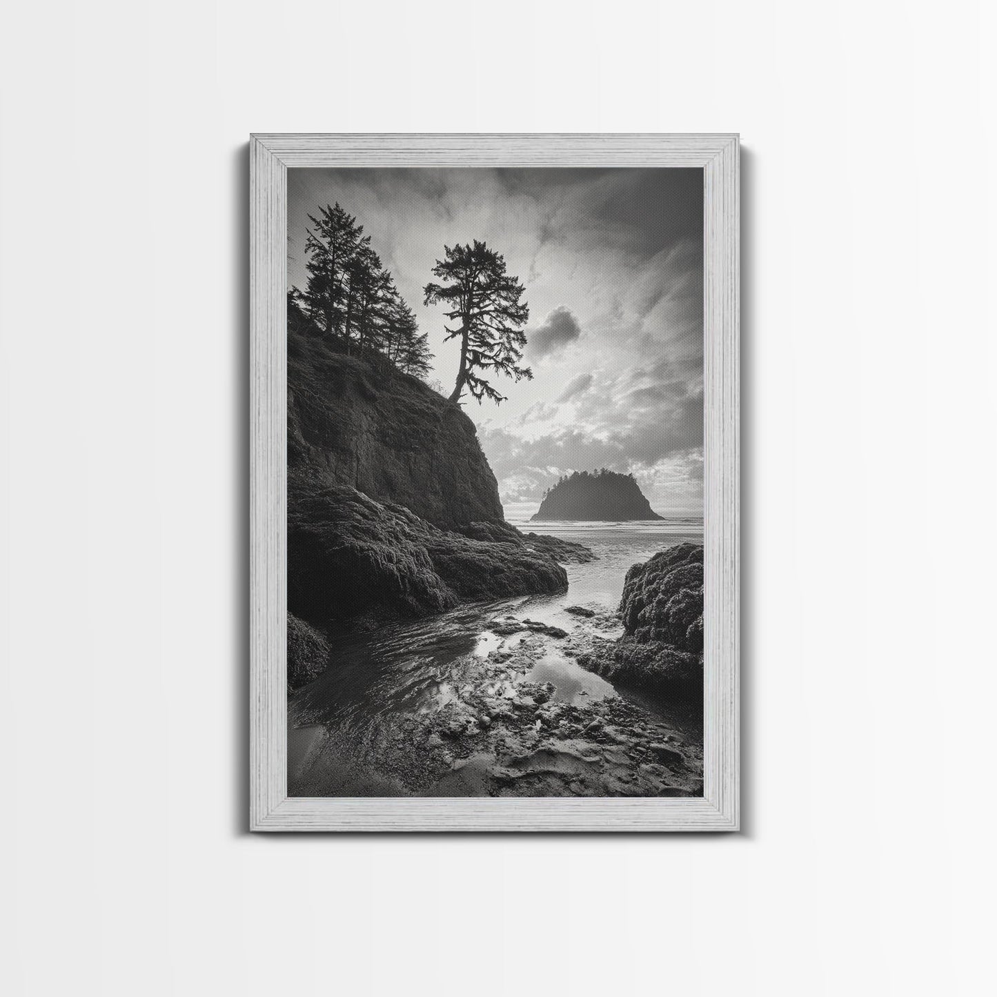 Seastack View, Dramatic Cliff, Ocean Rock Formations, Living Room Wall Art