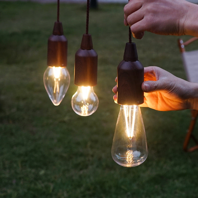 Retro LED Cable Lights: Portable Camping Tent Chandelier