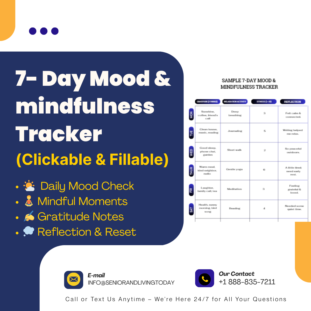 7 Day Mood Mindfulness Tracker