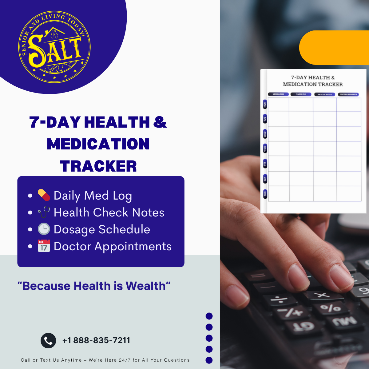7 Day Health & Medication Tracker