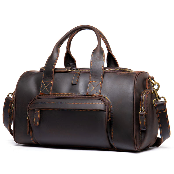 New Leather Handmade Retro Leather Men S Hand Luggage Bag Large