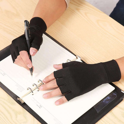 Copper Fiber Half Finger Pressure Gloves for Joint Relief
