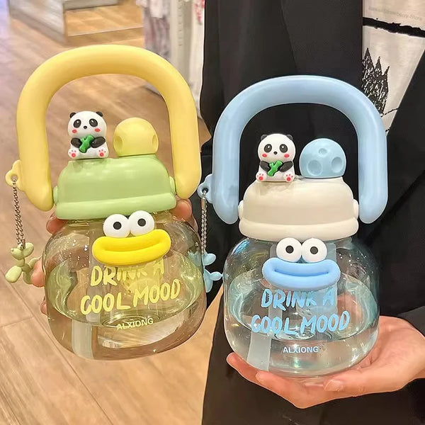 800ML Kawaii Water Bottle With Infuser Handle Chain For Kids Big