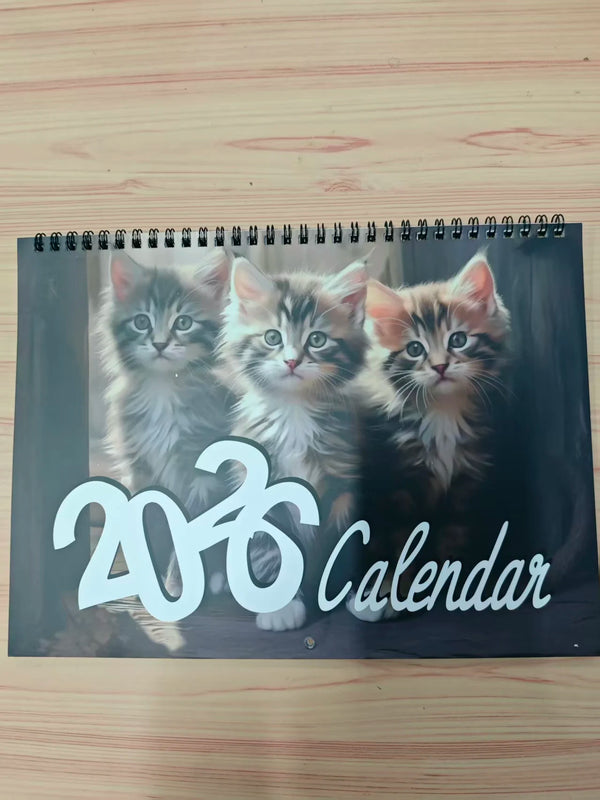 2026 Cute Cat Calendar Monthly Cute Pet Wall Decor