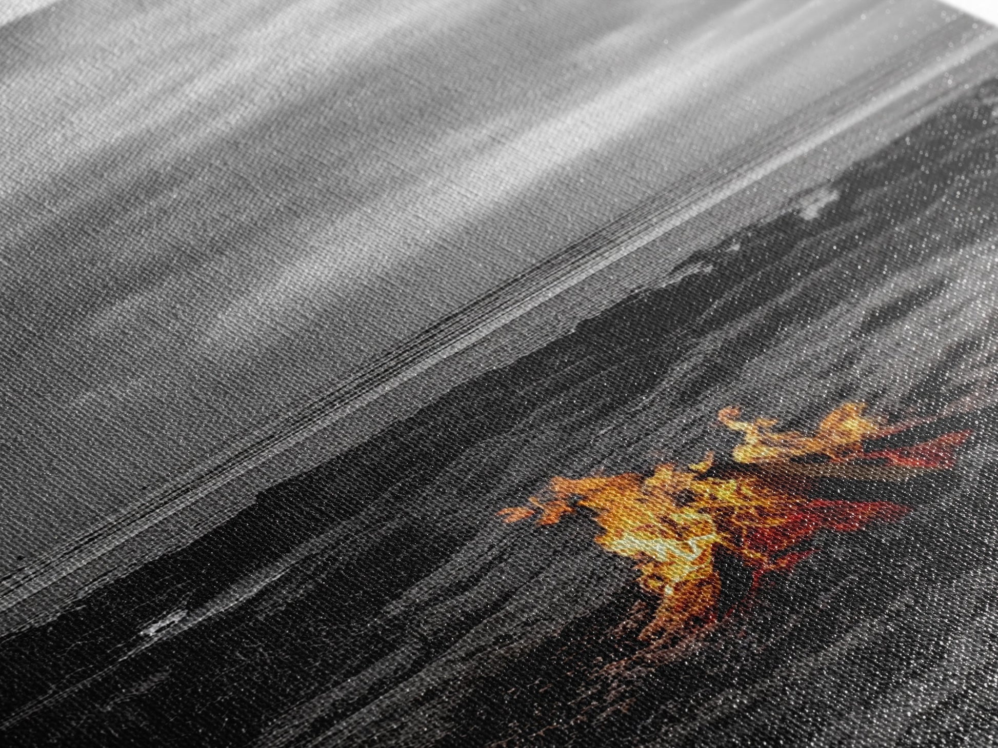 Beach bonfire, coastal art, ocean sunset, nautical decor, seascape painting, cozy fire