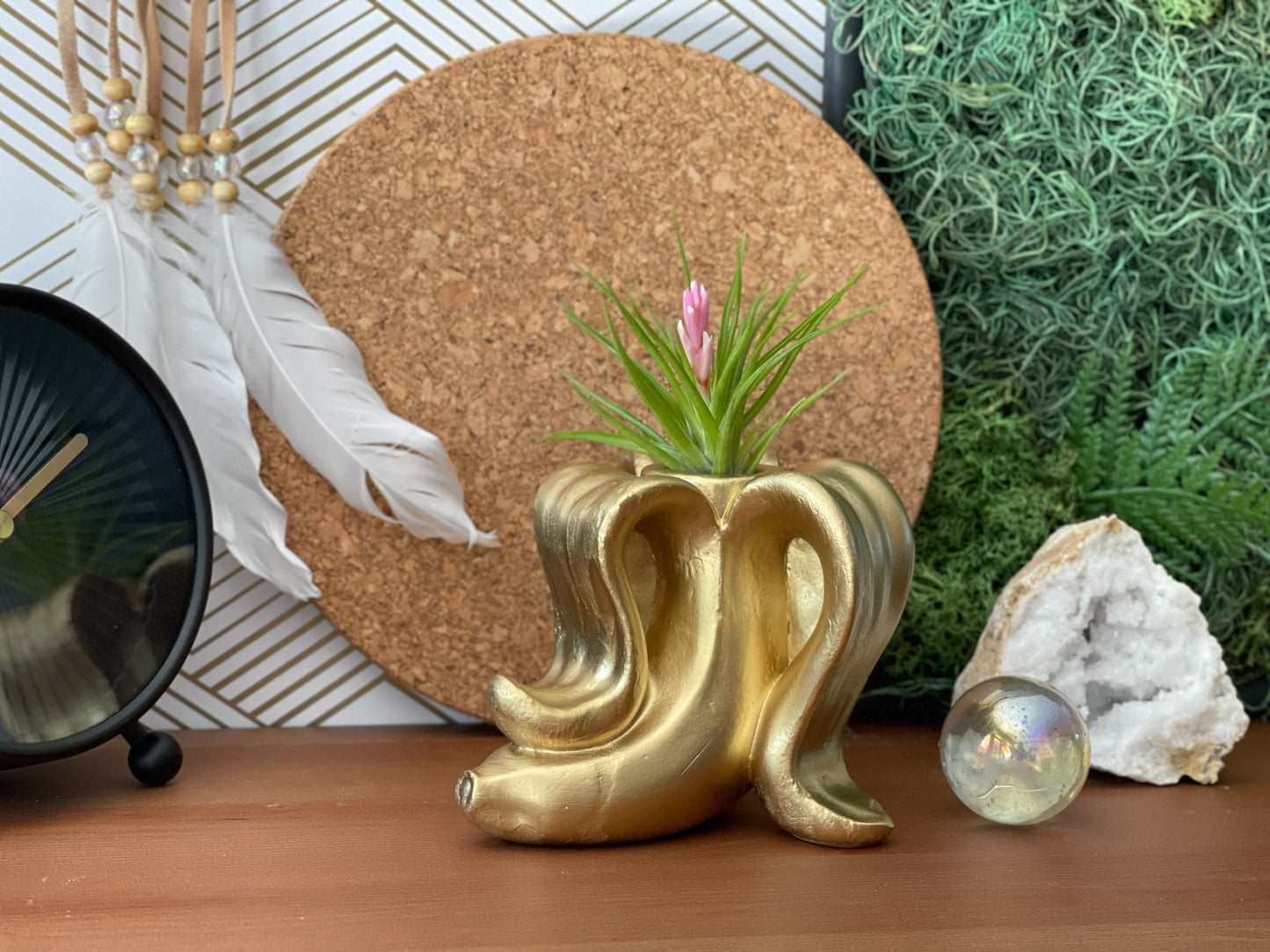Handmade Concrete Banana Air Plant Holder