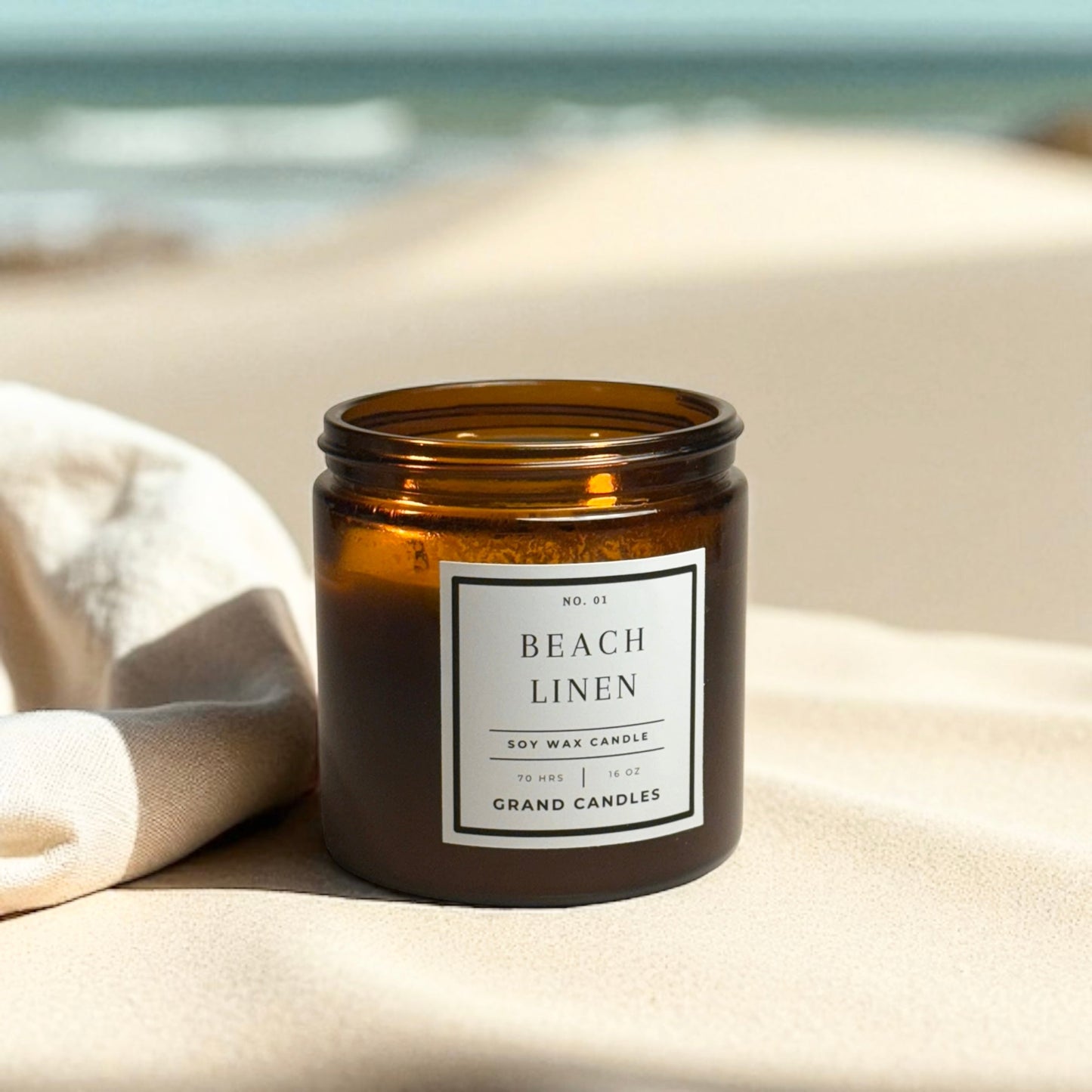 Beach Linen Soy Candle – Fresh, Clean & Coastal