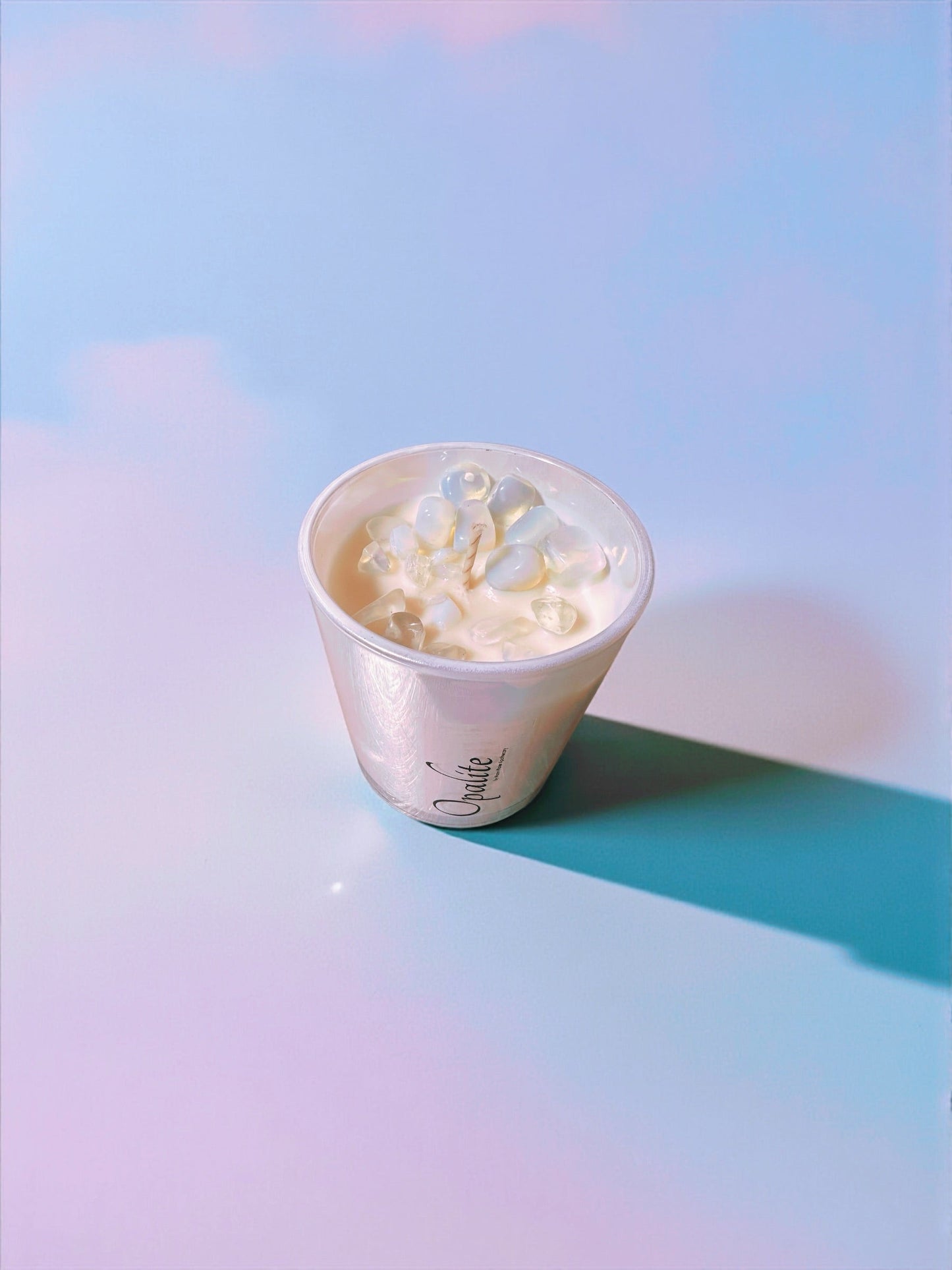 Moon Water Opalite Crystal Candle