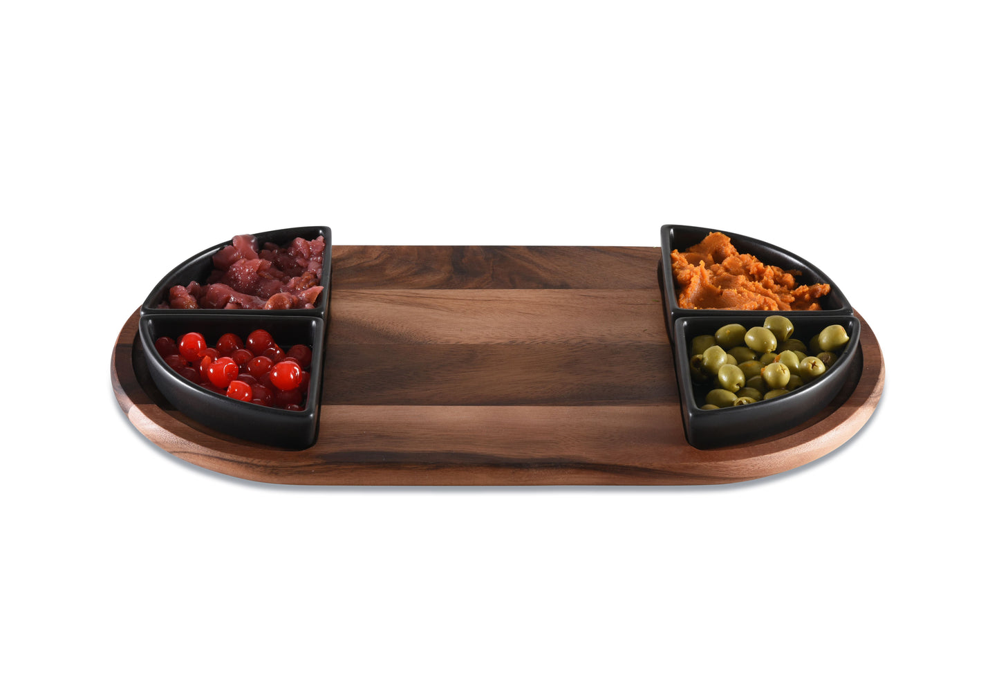 Charcuterie Board with 4 Ceramic Bowls