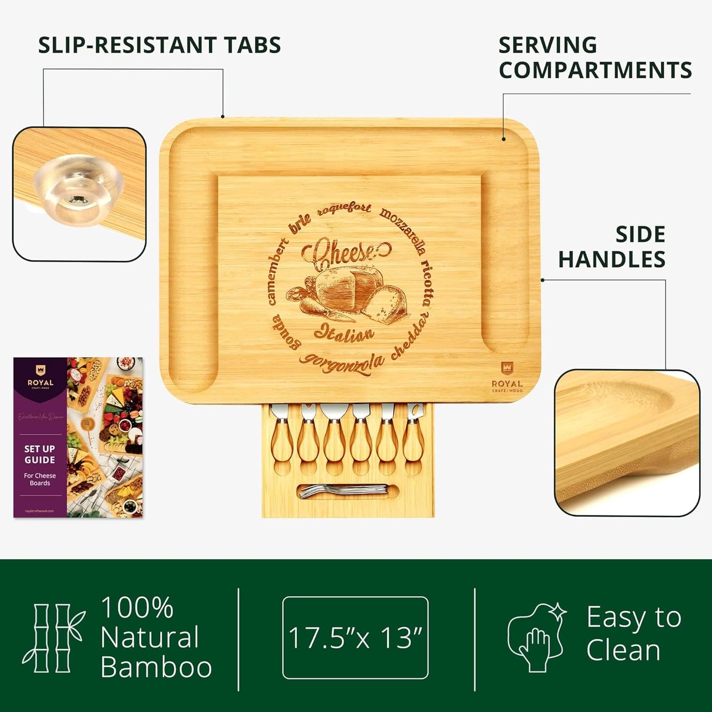 Cheese Board XXL with Cutlery Set