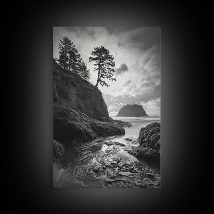 Seastack View, Dramatic Cliff, Ocean Rock Formations, Living Room Wall Art