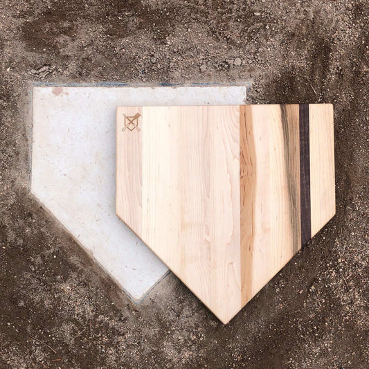 Full-Size Home Plate Cutting Board – 17" x 17" Western Maple & Black Walnut