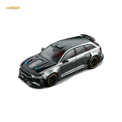 DCM Modified Audi RS6 Wagon Silver/Gray With Ferrari Engine & Openable Hood 1:64