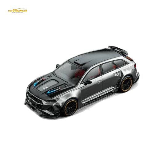 DCM Modified Audi RS6 Wagon Silver/Gray With Ferrari Engine & Openable Hood 1:64