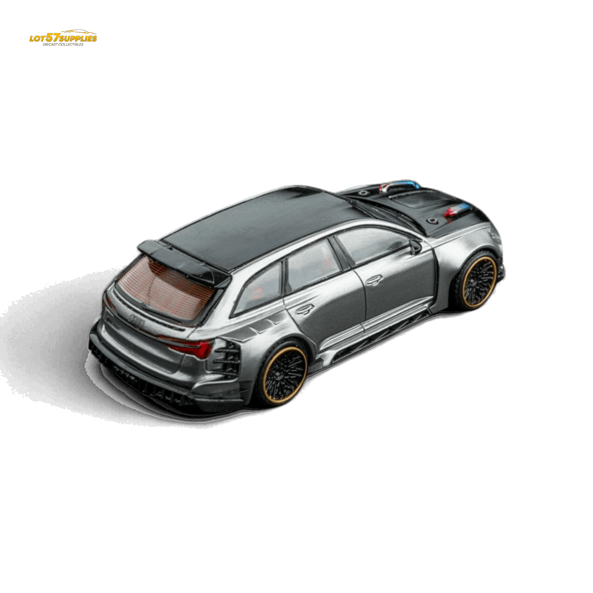 DCM Modified Audi RS6 Wagon Silver/Gray With Ferrari Engine & Openable Hood 1:64