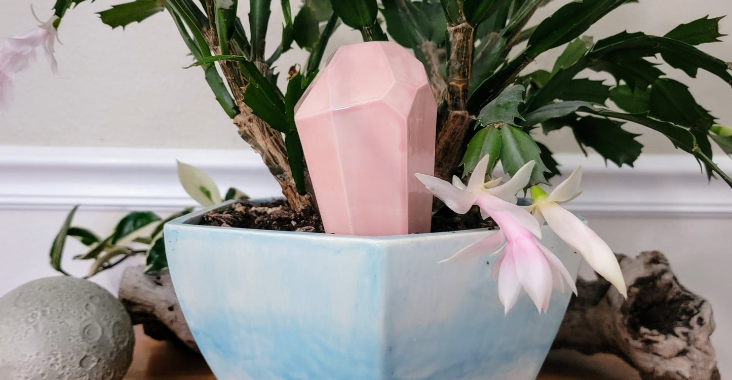 Large Diamond Crystal Plant Watering Spike – Self-Watering Tool with Glaze Finish