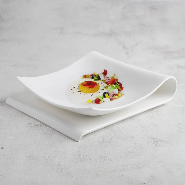 Square Household Folding Plate Western Food Fruit Dessert Plate