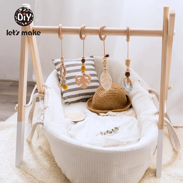 Baby Toys Wooden Play Gym Toys Nordic Baby Room Decor Wood Nursery