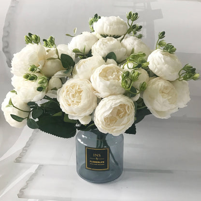High-Quality Silk Peony & Hydrangea Bouquet for Home & Weddings