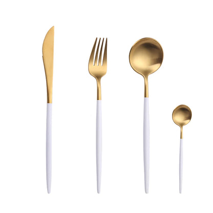 Gold Cutlery Set Forks Spoons Knives Tableware Steel Cutlery Set Stainless Steel Dinnerware Set Spoon Knife Fork Custom Logo
