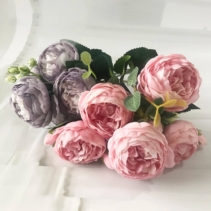 High-Quality Silk Peony & Hydrangea Bouquet for Home & Weddings