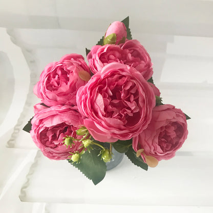 High-Quality Silk Peony & Hydrangea Bouquet for Home & Weddings