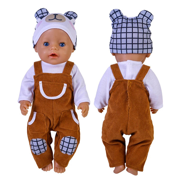 Clothes For Baby Born Dolls 18 Inch Doll Outfits Hat Suit New Born