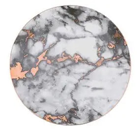 Nordic Marbled Plates | Golden Inlay Dinner & Dessert