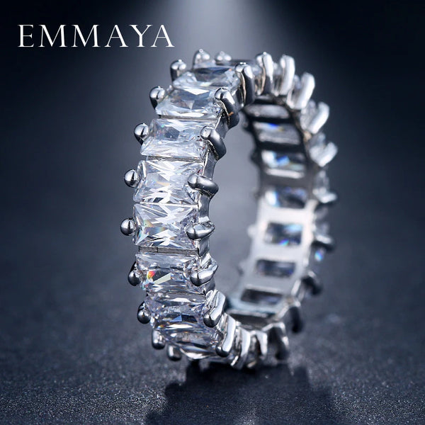 Emmaya Silver Color Unique Design Cz Paved Austrian Zircon Fashion