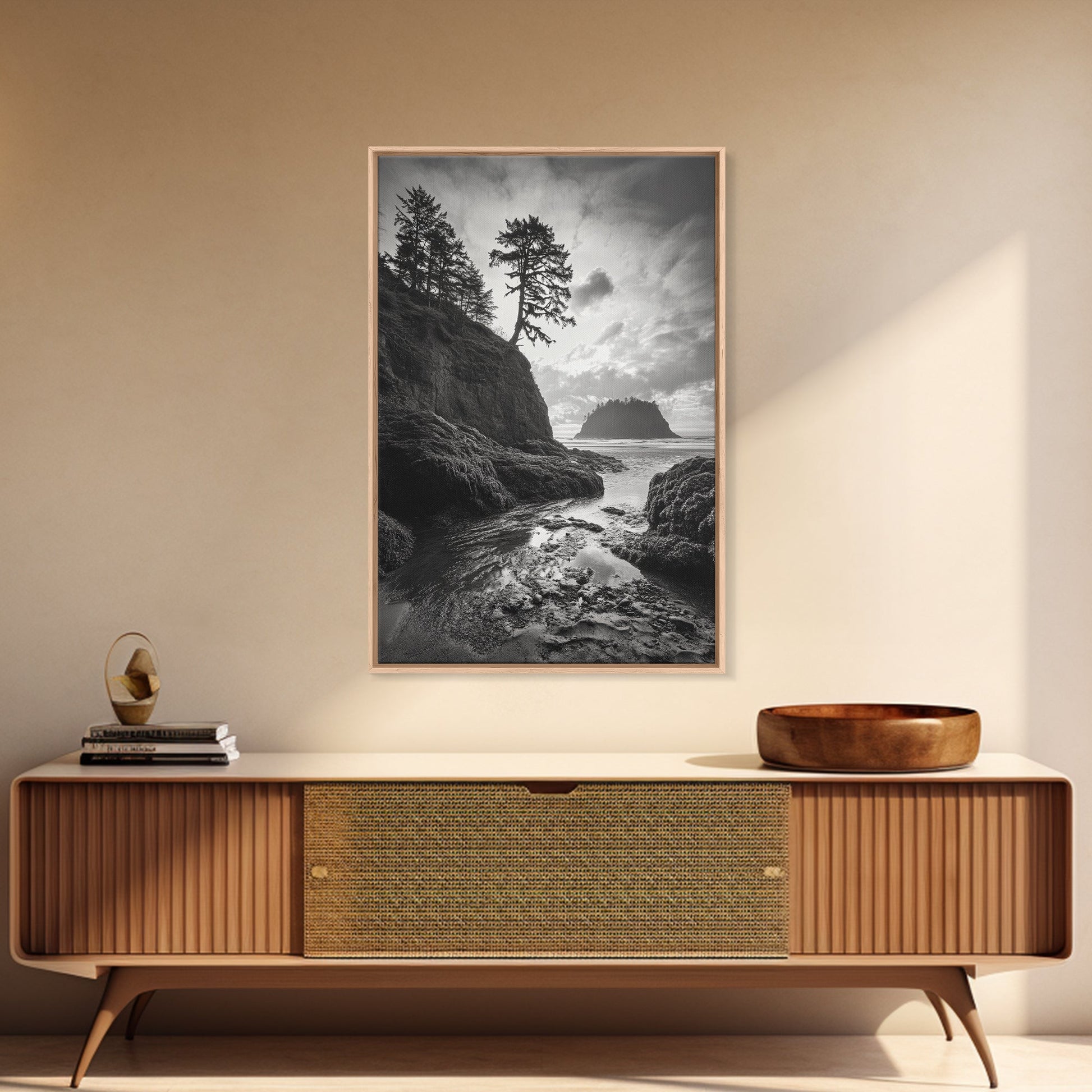 Seastack View, Dramatic Cliff, Ocean Rock Formations, Living Room Wall Art