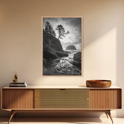Seastack View, Dramatic Cliff, Ocean Rock Formations, Living Room Wall Art