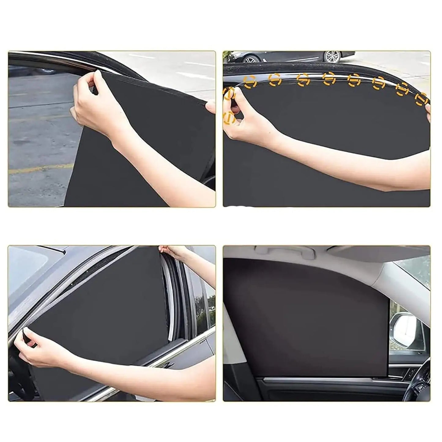 Magnetic Car Sun Shade 4-Pack | UV Mesh Window Covers
