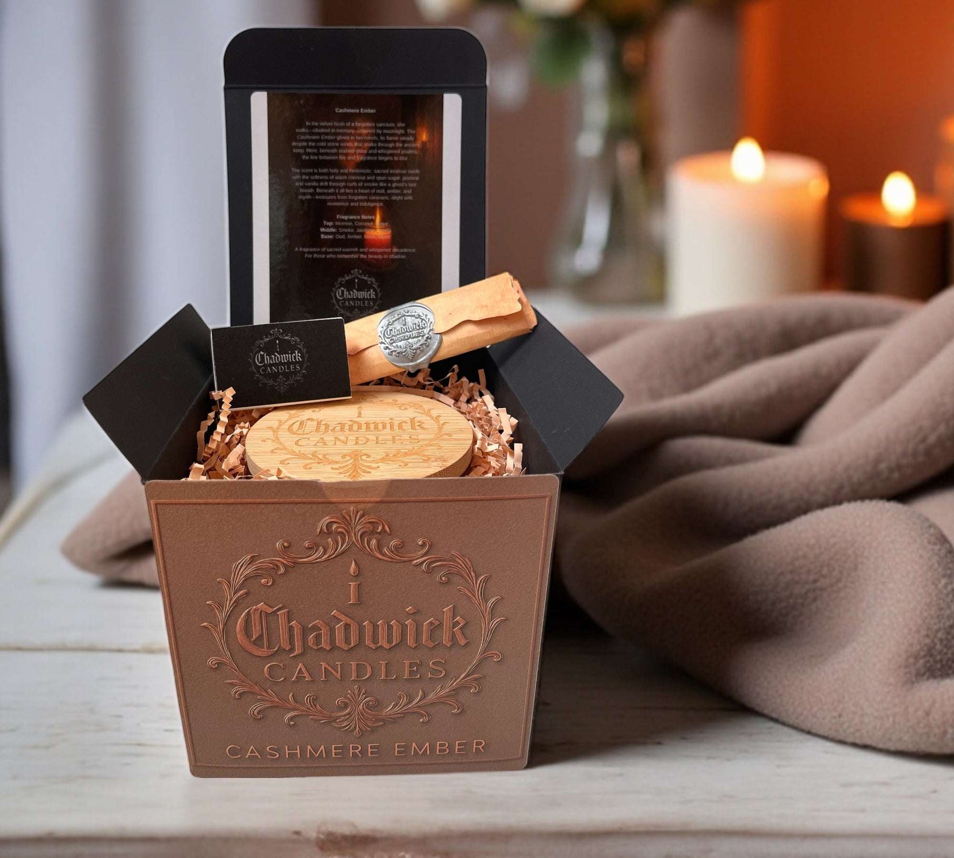 Cashmere Ember – Premium Coconut Apricot Crème Candle with Wood Wick in Pink Glass