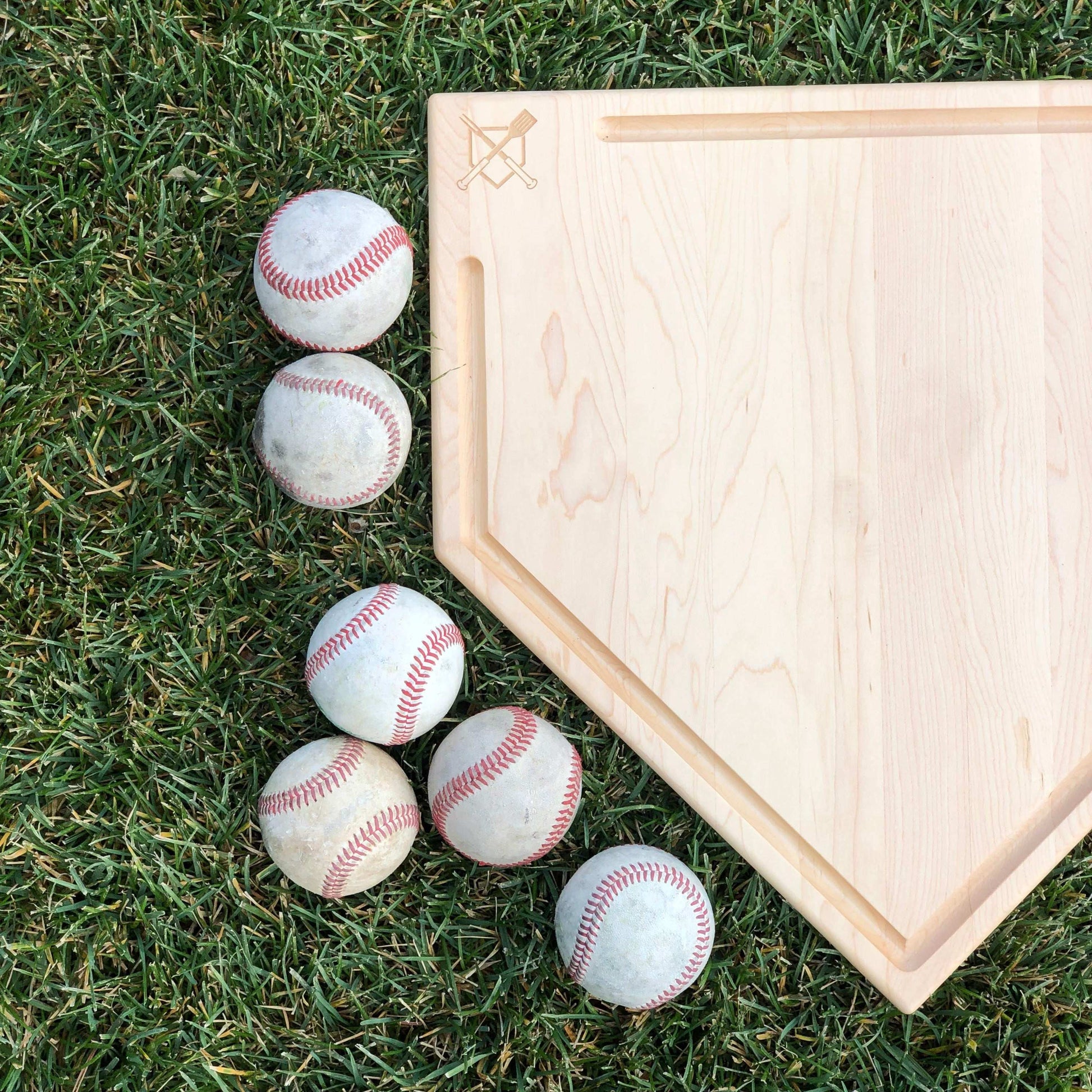 Full Size (17" x 17") Home Plate Cutting Board With Trough