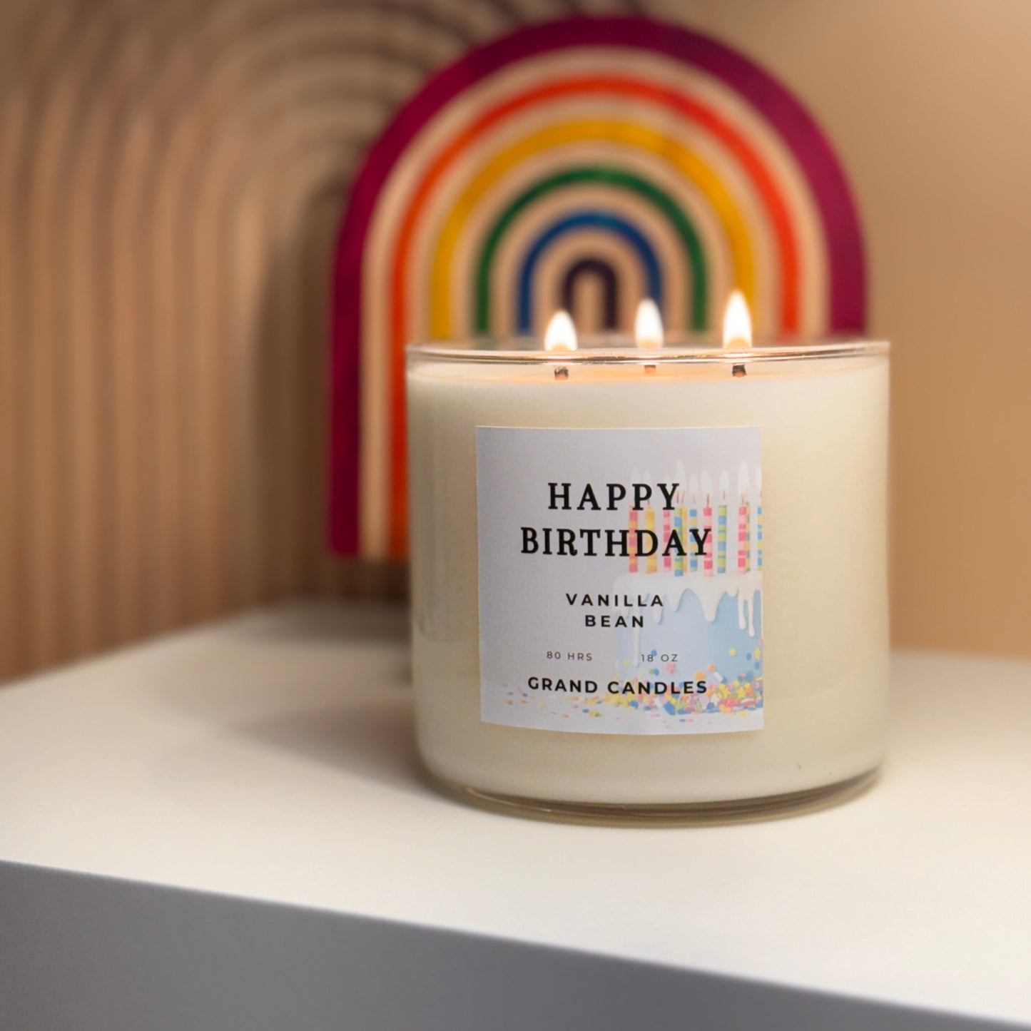 Happy Birthday Vanilla Bean 3-Wick Candle – Best-Selling Celebration Candle