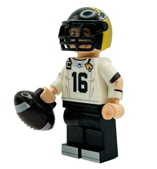 #16 QB Jax Football Player Minifig made using LEGO parts 