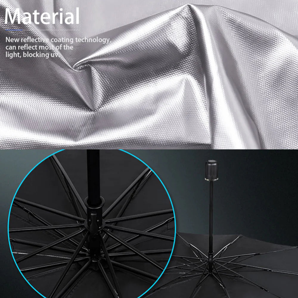 51" Car Sun Shade Umbrella | Foldable Windshield Visor