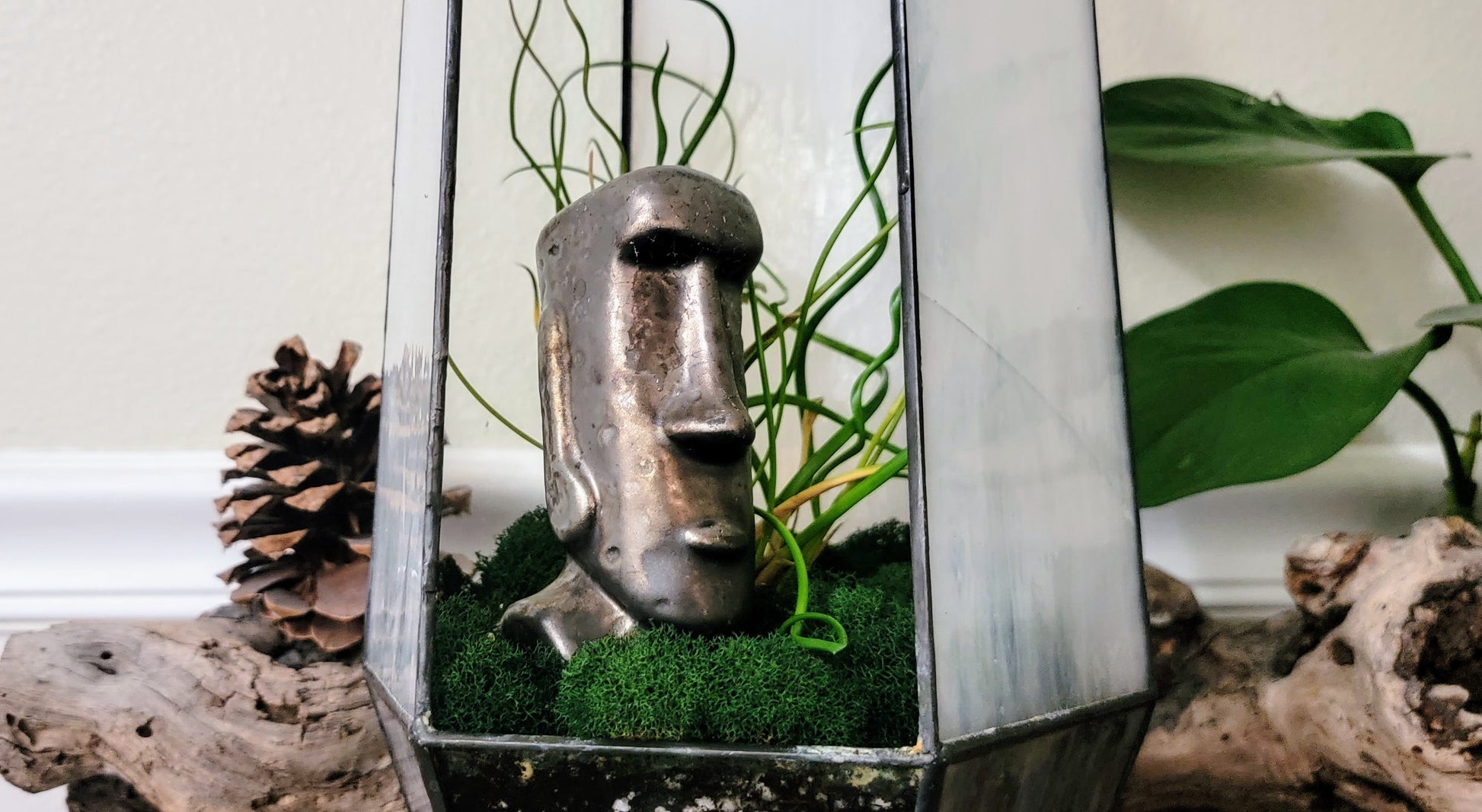 Moai Statue Ceramic Plant Watering Spike