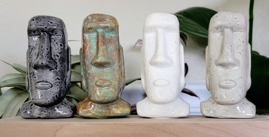 Moai Statue Ceramic Plant Watering Spike